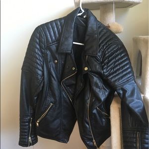 Faux leather biker jacket